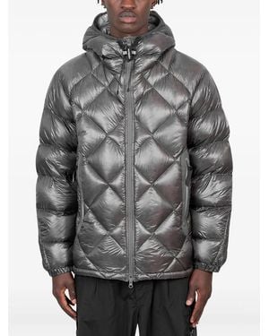 and wander Diamond-Quilted Hooded Jacket - Gray