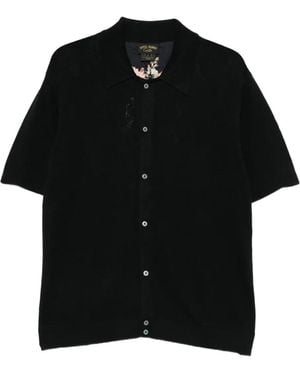 CAMILLA Floral-Print Button Shirt - Black