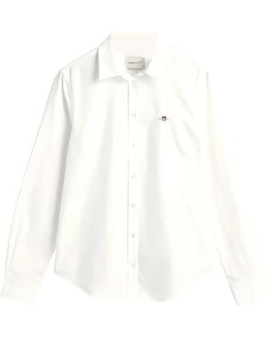 GANT Buttoned Logo Shirt - White