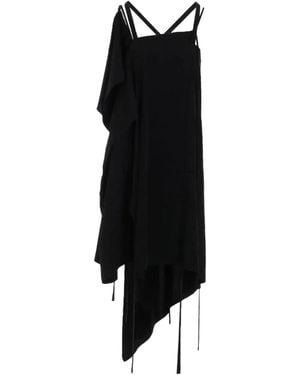 Yohji Yamamoto Asymmetric Draped Dress - Black