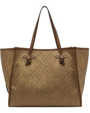Marella Marcella Diamond-Pattern Tote Bag - Brown