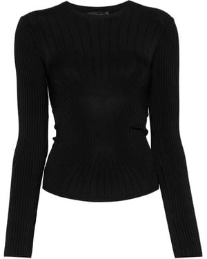 Mugler Haut Sculpté En Maille - Noir