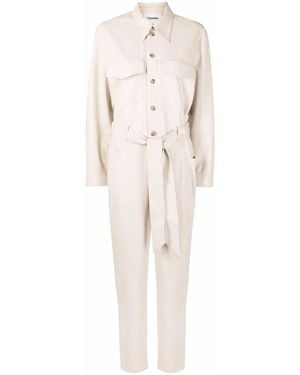 Nanushka Long-Sleeved Belted Boilersuit - Natural