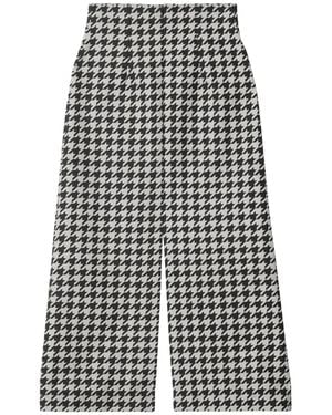 Burberry ハウンドトゥース クロップドパンツ - グレー