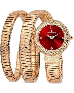 Christian Van Sant Naga 28Mm Serpent-Link Watch - Red
