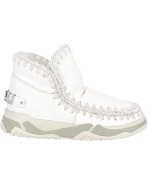 Mou Logo-Detail Boots - White