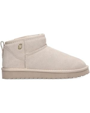 Liu Jo Pull-Tab Suede-Leather Boots - Natural