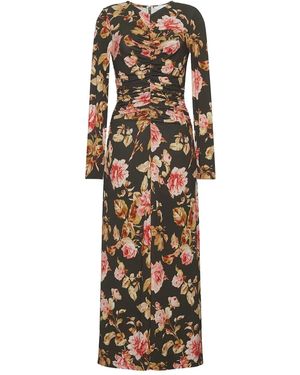 Cara Cara Maisy Jurk Met Bloemenprint En Ruches - Groen