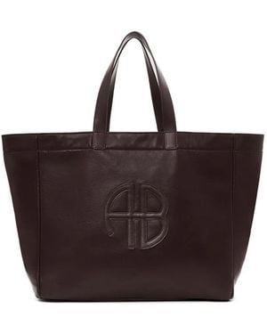 Anine Bing Logo-Plaque Tote Bag - Brown