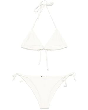 Balmain Classic Triangle Bikini With Halter Neck - Weiß