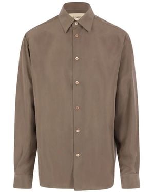 Valentino Garavani Silk Long-Sleeve Shirt - Brown