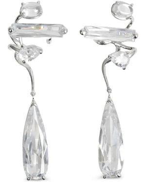 ALAN CROCETTI Puños Clear Mixed Drop Con Detalles De Cristal - Blanco