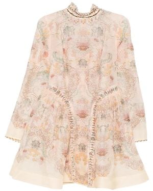 Zimmermann Rebellion Floral-Print Mini Dress - Natural