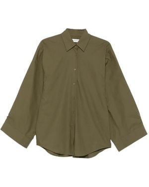 Frankie Shop Chemise Oversize À Logo Brodé - Green