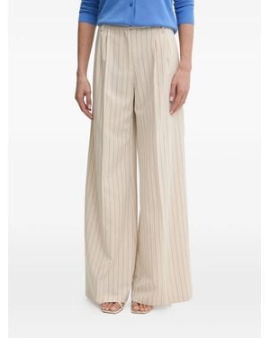 Fracomina Cropped pinstripe wide-leg trousers - Neutro