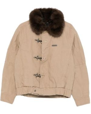 ANDERSSON BELL Ortega Faux-Fur Collar Jacket - Natural