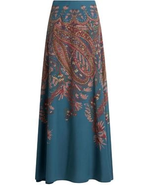 【ETRO】ペイズリー プリント プリーツ マキシ スカート ☆ETRO☆ペイズリー柄マキシスカート☆ビスコース☆ ボトムス