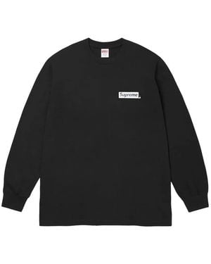 Supreme Graphic-Print Long-Sleeved T-Shirt - Black