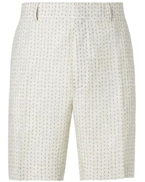 Fendi Stitching Linen Trousers - White