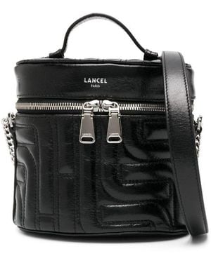 Lancel Zip-up Leather Bucket Bag - Black
