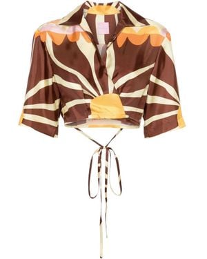 Sandro Camicia Con Nodo X Louis Barthelemy - Marrone