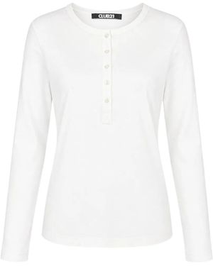 Club21 Collection Top Fern De Manga Larga - Blanco