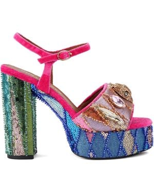 Kurt Geiger スパンコール サンダル 125mm - ブルー