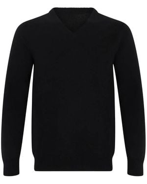 Fedeli Jersey Con Cuello En V - Negro