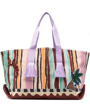 ALÉMAIS Michelle Striped Tote Bag - Red