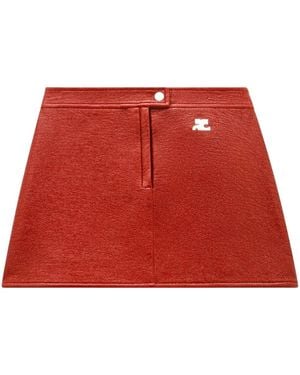 Courreges Iconique Vinyl A-Line Skirt - Red