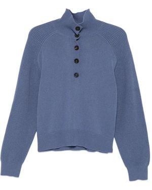 Bompard Buttoned Jumper - Blue