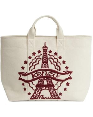 KENZO Large Logo-Embroidered Tote Bag - Pink