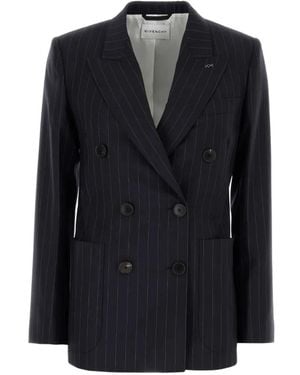 Givenchy Pinstripe Double-Breasted Jacket - Blue