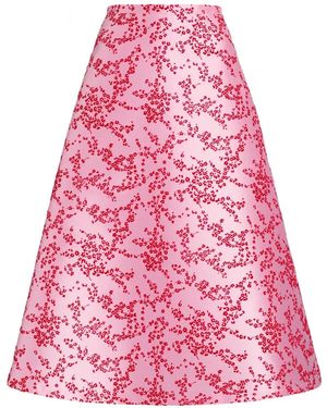 Alberta Ferretti Floral Midi Skirt - Pink
