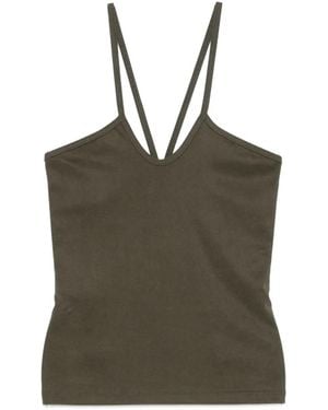 Imperial Ribbed-Knit Racerback Top - Green