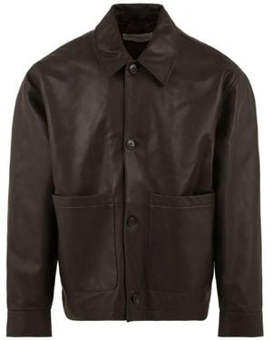Amaranto Long-Sleeve Leather Jacket - Black