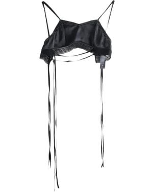 Ann Demeulemeester Corpiño Xaja Con Ribete De Encaje - Negro