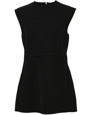 Jil Sander Crew-Neck Silk Top - Black