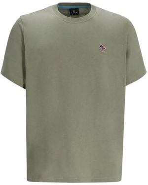 Paul Smith Zebra-Embroidered Cotton T-Shirt - Green