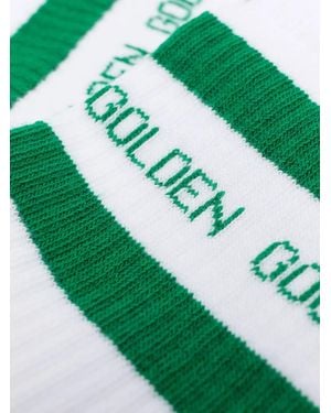 Golden Goose Gerippte Intarsien-Socken Mit Logo - Grün