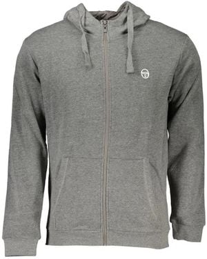 Sergio Tacchini Zip-Up Kangaroo-Pocket Hoodie - Gray
