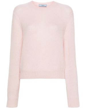Prada Crew-Neck Cashmere Sweater - Pink