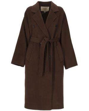 Chiarulli Double-Breasted Belted Coat - Brown