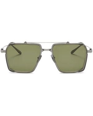 Akoni Tiros Geometric-Frame Sunglasses - Green
