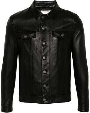Saint Laurent Leather Jacket With Adjustable Waist - Black