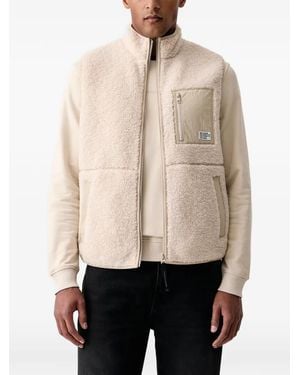 Marc O' Polo Fleece Zip-Up Gilet - Natural