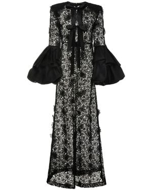 Huishan Zhang Jayma Gown Lace - Black