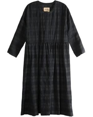 Uma Wang Alexa Checked Gathered Dress - Black
