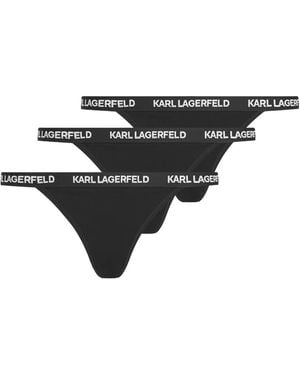 Karl Lagerfeld Logo-Waistband Briefs (Pack Of Three) - Black