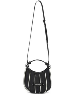 KARL LAGERFELD Gestreifte K/Axis Tote Bag - Weiß